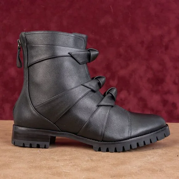 Alexandre Birman Wmn Lolita Black Leather Waterproof Combat Boots 8.5US EUR39 - Picture 4 of 8